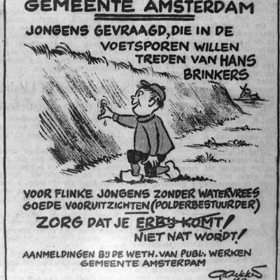 Ludieke poster van de gemeente